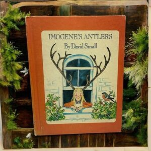 Imogene's Antlers by David Small 1986 vintage book hardcover peach border